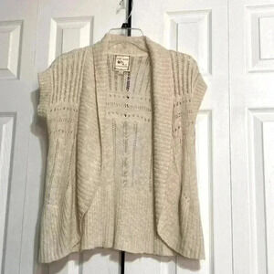 Pink Rose beige open cardigan lightweight sweater size Large